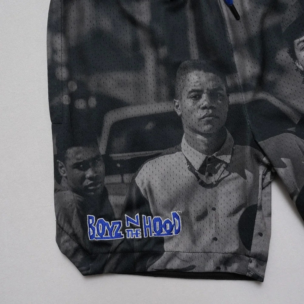 Shoe Palace Boyz N The Hood Shorts Mens‎ Small Gray Mesh Graphic Drawstring